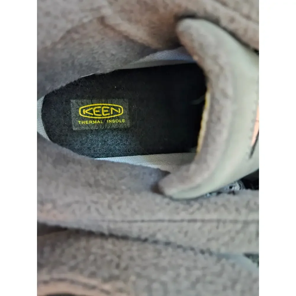 KEEN Kids Winter Boots Gray Waterproof Insulated Hook Loop Size US 6 EU 38